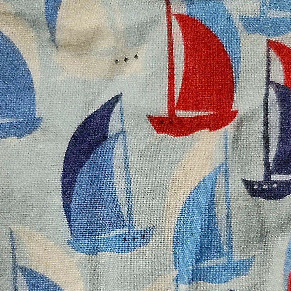 Mick Mack Baby Boy Sailboat Linen Romper size 6/9 months - Picture 3 of 8